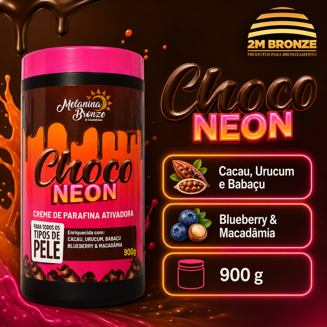 Melanina Bronze Parafina Choco Neon 900g