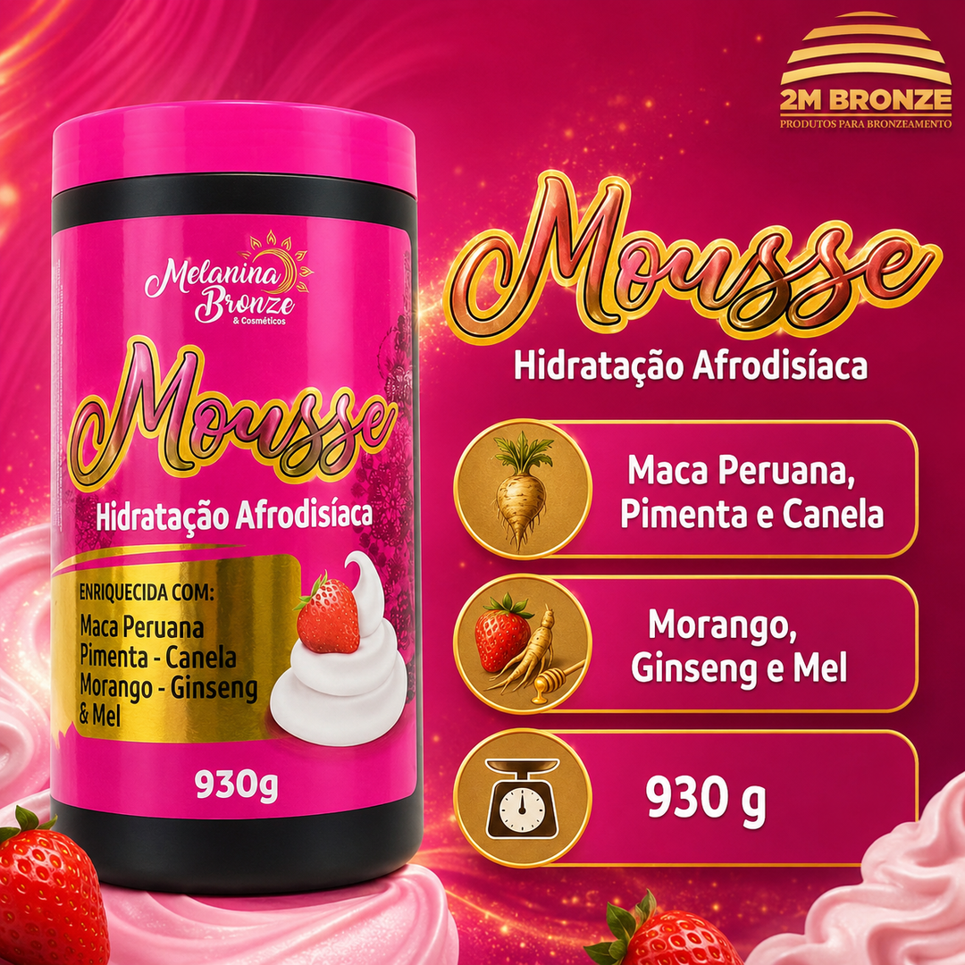 Melanina Bronze Hidratante Afrodisíaco Mousse 930g
