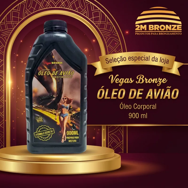 Vegas Bronze Óleo Corporal de Avião Preto 900ml