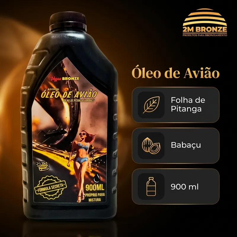 Vegas Bronze Óleo Corporal de Avião Preto 900ml