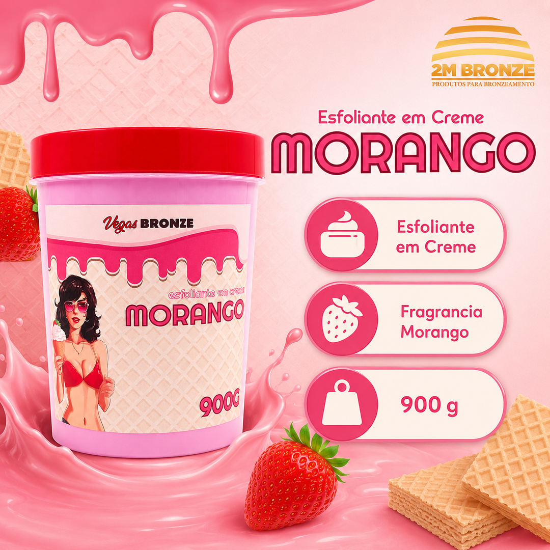 Vegas Bronze Esfoliante Sorvete Morango 900g